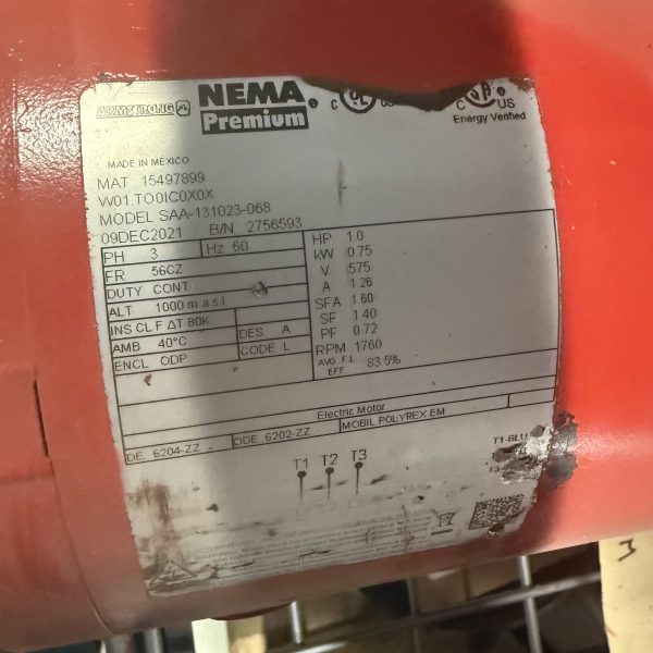 Armstrong 131023-068 Pump Motor 1HP 575V