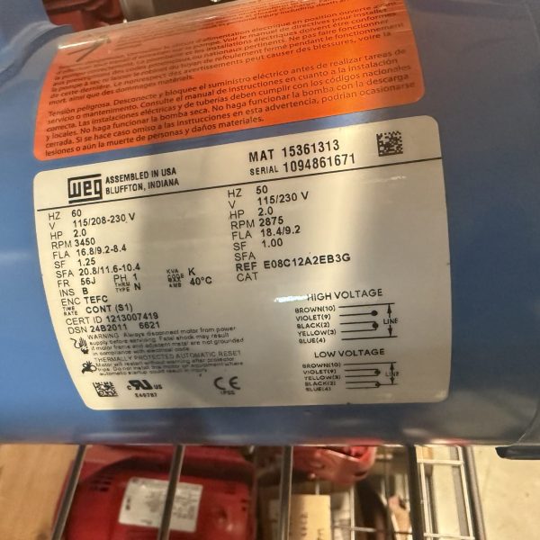 Weg E08C12A2EB3G 2HP 115/208-230V