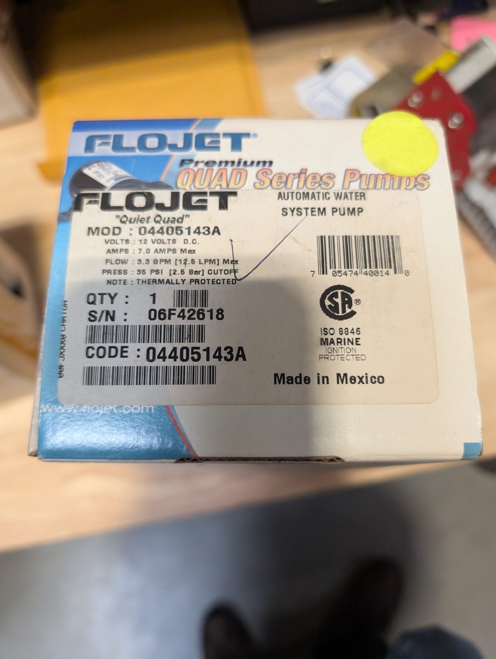 Flojet #04405-143A 3.3 GPM Water Pump with Bypass - Image 2